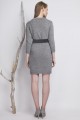 Classic, knitted dress with high collar, gray