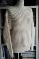 Wełniany, oversizowy sweter, ecru