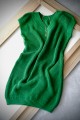 Bawełniana sukienka z dekoltem w szpic, zielona