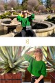 Bawełniany sweter, zielony