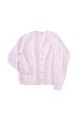 Bawełniany sweter z warkoczami i guzikami, różowy